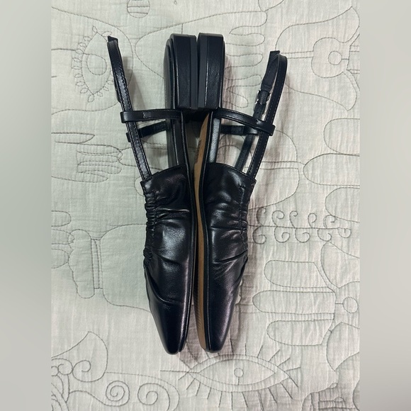 NEW Intentionally Blank Daff Black Leather Slingback Flats Sz 37 EU 6.5-7 US - Picture 5 of 12